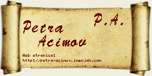 Petra Aćimov vizit kartica